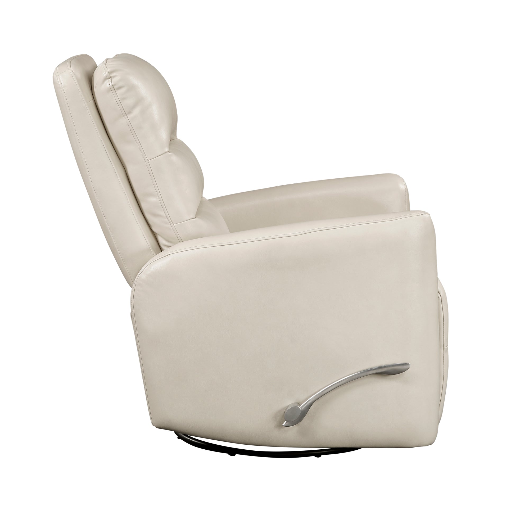 Glider Reclining Chair Swivel Motion Beigefaux Leather Upholstery Luxury Living Room Furniture, Movie Chair Beige Faux Leather Wood Primary Living Space Plywood,Solid Wood