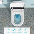 Smart Toilet With Bidet Built In, Auto Open & Close, Elongated Heated Seat, Foot Sensor Flush, Led Display, Warm Water Wash, Dryer, Night Light White Ceramic