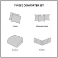 Embroidered 7 Piece Comforter Set Purple Queen Queen Purple Polyester
