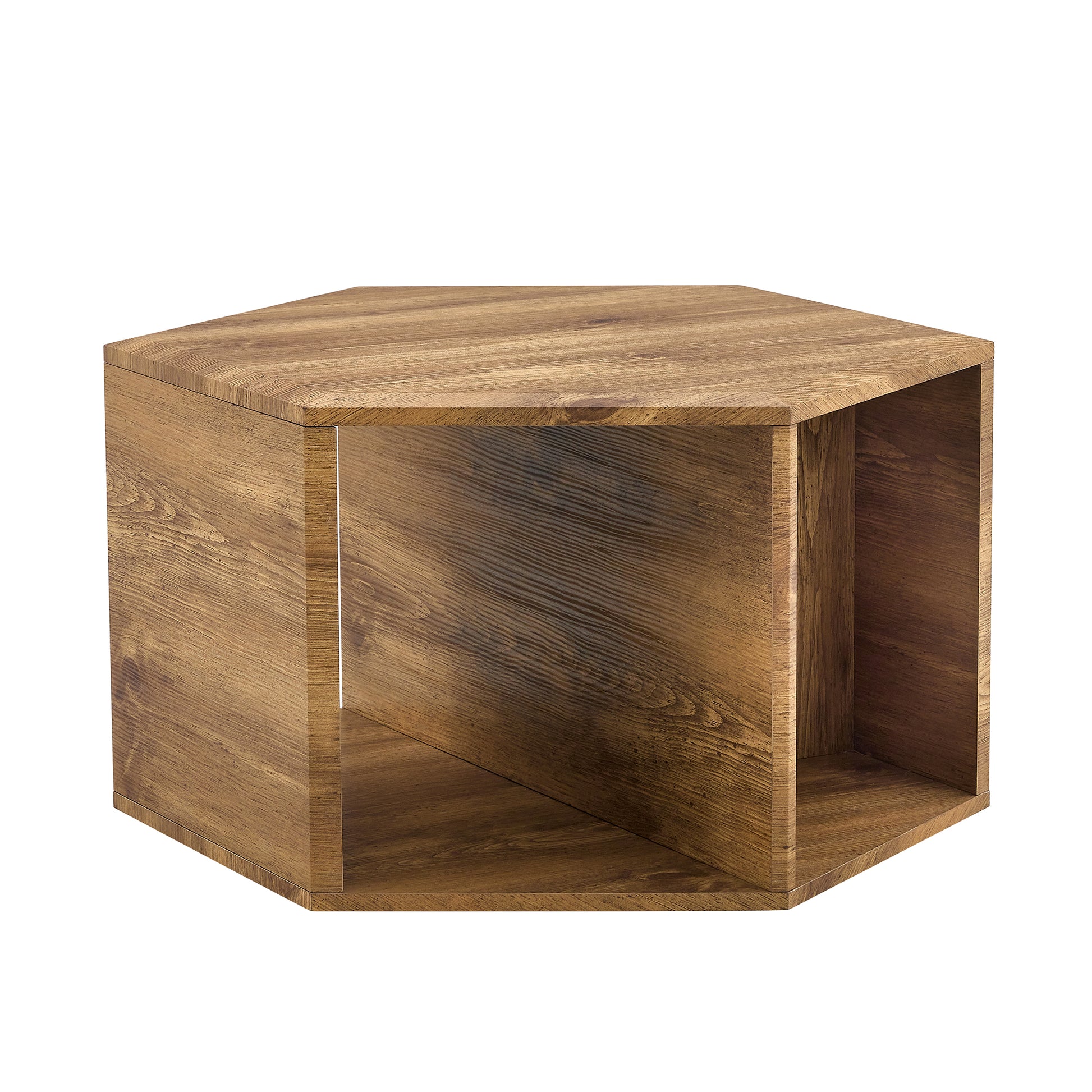 Hexagonal Mdf Coffee Table, Characteristic Pattern Stickers, Multi Hole Design To Give More Storage Space, Simple And Convenient Design Makes It Suitable For All Kinds Of Style Scenes. Wood Mdf