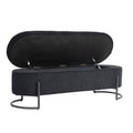 Coolmore Storage Ottoman,Bedroom End Bench,Upholstered Fabric Storage Ottoman With Safety Hinge, Entryway Padded Footstool, Ottoman Bench For Living Room & Bedroom Black Foam Velvet