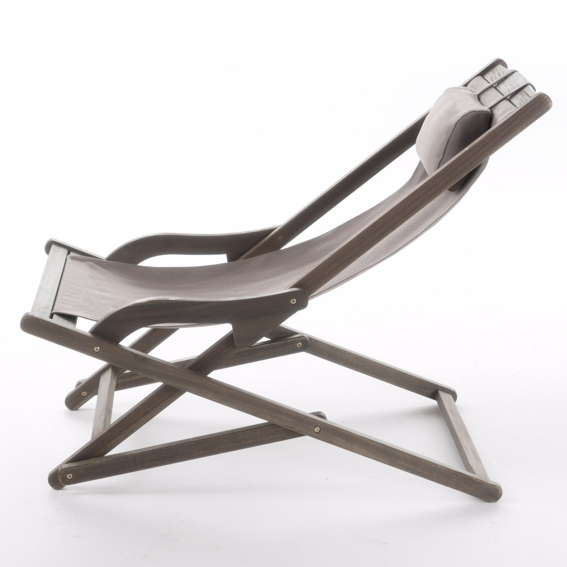 Nikki Beach Sling Chair Grey Set Of 2 Grey Wood