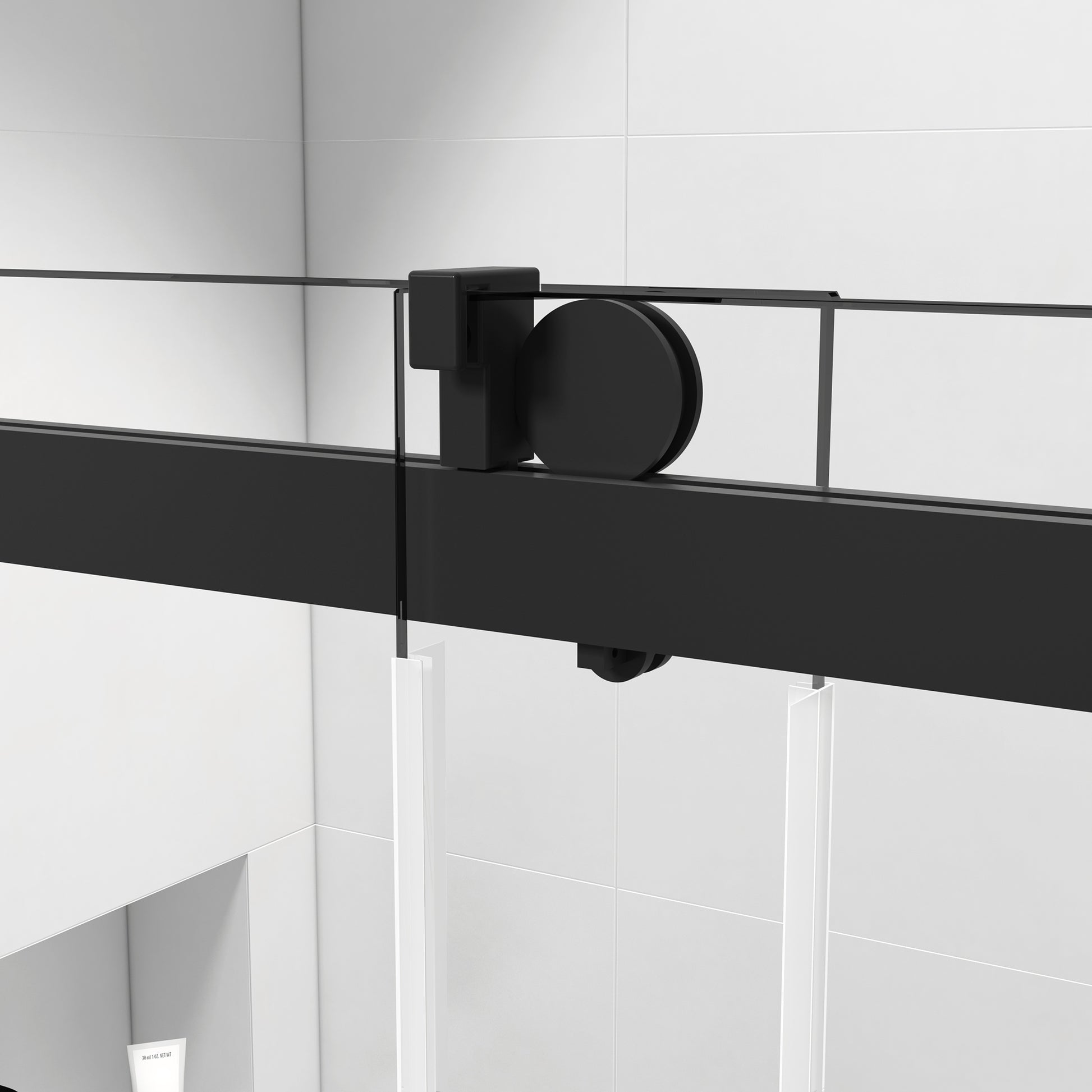 Roller Set With Wall Brackets And Anti Jump Knobs Only, 24D01P08 Mbx Matte Black Stainless Steel