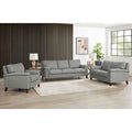 Westcott Leather Sofa Silver Grey Memory Foam Genuine Leather 3 Seat