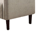 Hak 52 Inch Loveseat, Rounded Curved Arms, Biscuit Tufting, Wood Legs, Taupe Taupe Solid Wood 2 Seat