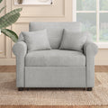 Chenille Convertible Sleeper Chair With Adjustable Backrest, 3 In 1 Lounger Chair Turns Into Bed, Single Bed For Living Room, Gray Gray Chenille