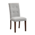 Linen Tufted Dining Room Chairs Set Of 6, Accent Diner Chairs Upholstered Fabric Side Stylish Kitchen Chairs With Solid Wood Legs And Padded Seat Gray Gray Espresso American Design,Classic,Mid Century Modern Wood Fabric