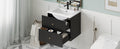 24 Inch Wall Mounted Bathroom Vanity With 2 Drawers Ideal For Small Bathrooms Black Bathroom Mdf