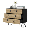 Kimball Hairpin Legs Dresser With 3 Drawers And Modern Design Multicolor Particle Board Engineered Wood