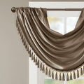 Faux Silk Waterfall Embellished Valance Bronze 38X46