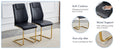 A Modern Minimalist Style Round Transparent Tempered Glass Table With Gold Metal Legs, Paired With 6 Modern Pu Leather High Back Dining Chairs ,Bring A Luxurious Experience. Black Seats 6 Glass Metal