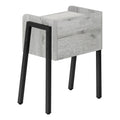 Accent Table, Side, End, Nightstand, Lamp, Living Room, Bedroom, Grey Laminate, Black Metal, Contemporary, Modern Grey Metal