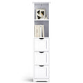 Bathroom Tall Storage Cabinet, Slim Free Standing Cabinet With 3 Drawers And 2 Shelves,Floor Cabinet For Small Space, 11.8