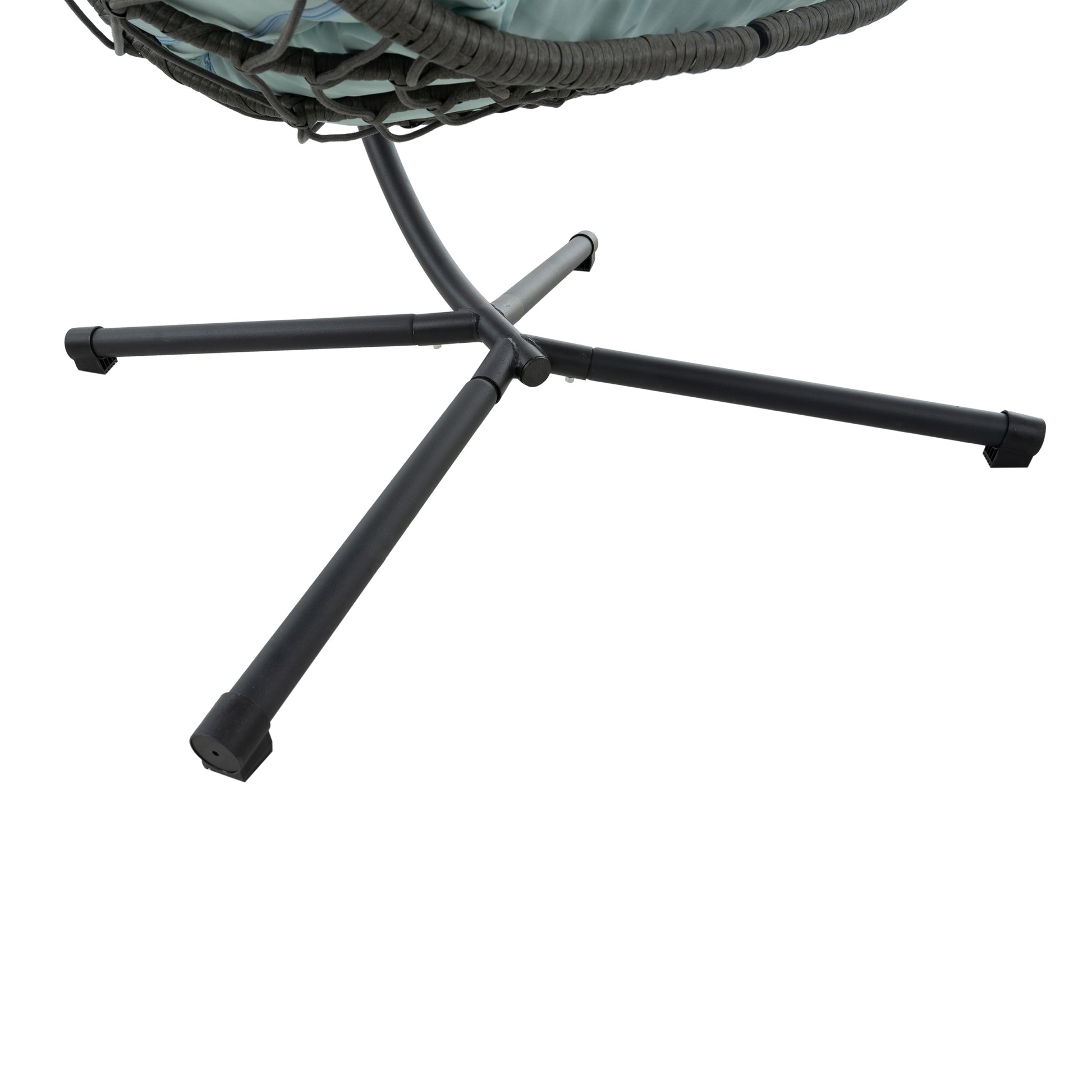 Egg Chair With Stand Indoor Outdoor Swing Chair Patio Wicker Hanging Egg Chair Hanging Basket Chair With Stand For Bedroom Living Room Balcony Gray Steel