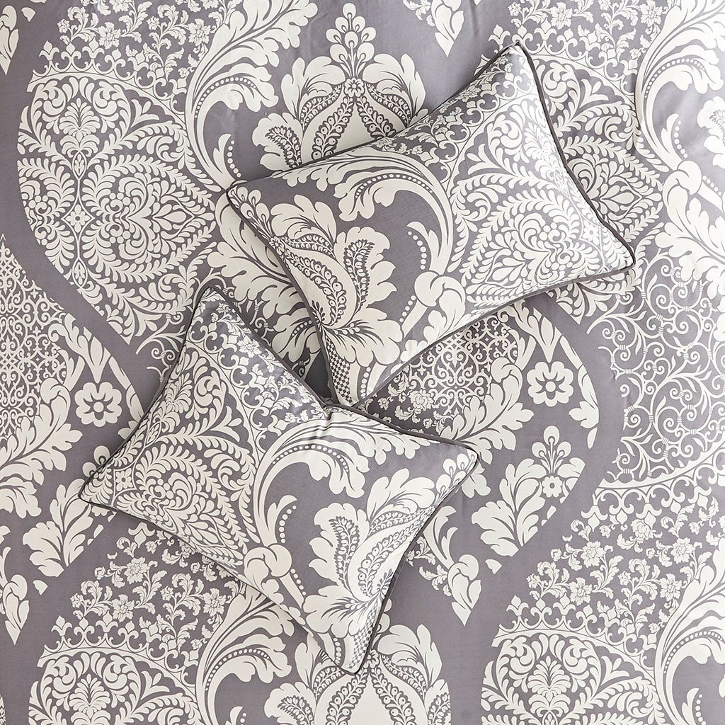 6 Piece Printed Duvet Cover Set King Multicolor Polyester
