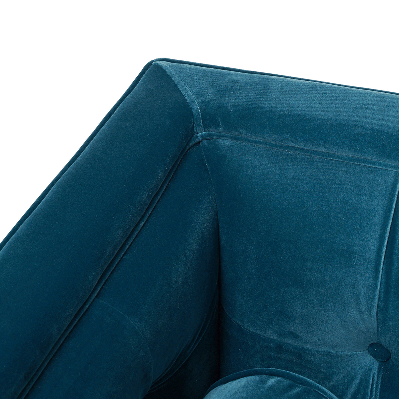 Jack 84" Modern Tuxedo Tufted Sofa, Satin Teal Blue Velvet Blue Foam Velvet 3 Seat