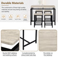 5 Piece Compact Bar Table Set With Table And Stools Modern Industrial Design, Space Saving Furniture For Dining Room And Breakfast Nook Oak Oak Mdf Steel