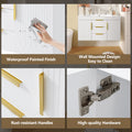 36'' Wall Mounted Bathroom Vanity With Resin Sink, Floating Bathroom Storage Cabinet With 2 Drawers, Solid Wood Bathroom Cabinet White Bathroom Modern Mdf