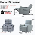 Power Recliner Chair, Wall Hugger Recliner,Zero Wall Recliners,Small Power Recliner For Living Room,Electric Recliner For Small Space,Reclining Sofa For Bedroom Blue Gray Light Brown Wood Primary