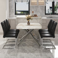 Table And Chair Set, Large Modern Minimalist Rectangular Dining Table, 0.39 