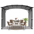 Patio Pergola 9 X 11Ft Arched Gazebo With Waterproof Sun Shade Shelter Awning Steel Frame Grape Gazebo For Garden Backyard Grey Gray Steel