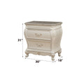 Chantelle Pearl White Finish Nightstand W Granite Top White Synthetic Wood