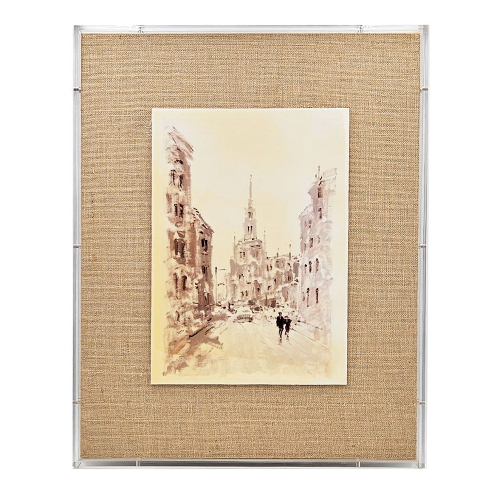 S 2 European Cities Watercolor Framed Prints, 24X30" Brown Mdf