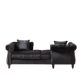 81 Inch Chenille Face To Face Chaise Lounge With Two Pillows,Nailhead Trim,Button Tufted Design And Rolled Arms For Lounge, Living Room And Office Black Chenille 1 Seat