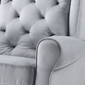 Grey Swivel Chair With Glider Grey Gray Primary Living Space Transitional Pine Wood Fabric