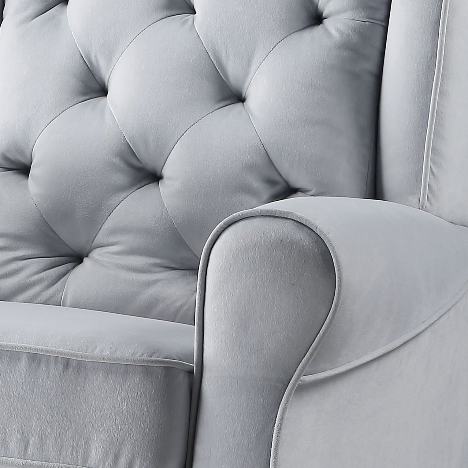 Grey Swivel Chair With Glider Grey Gray Primary Living Space Transitional Pine Wood Fabric