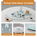 Double Layer Rotatable Round Glass.The Rotatable Design Makes It More Convenient To Retrieve And Place Items.The Upper Glass Has A Diameter Of 30.3 Inches, While The Lower Glass15 Inches. Transparent Glass