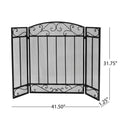 Fire Screen Black Silver Iron