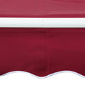 Outsunny 8' X 7' Patio Retractable Awning, Manual Exterior Sun Shade Deck Window Cover, Wine Red Red Aluminum