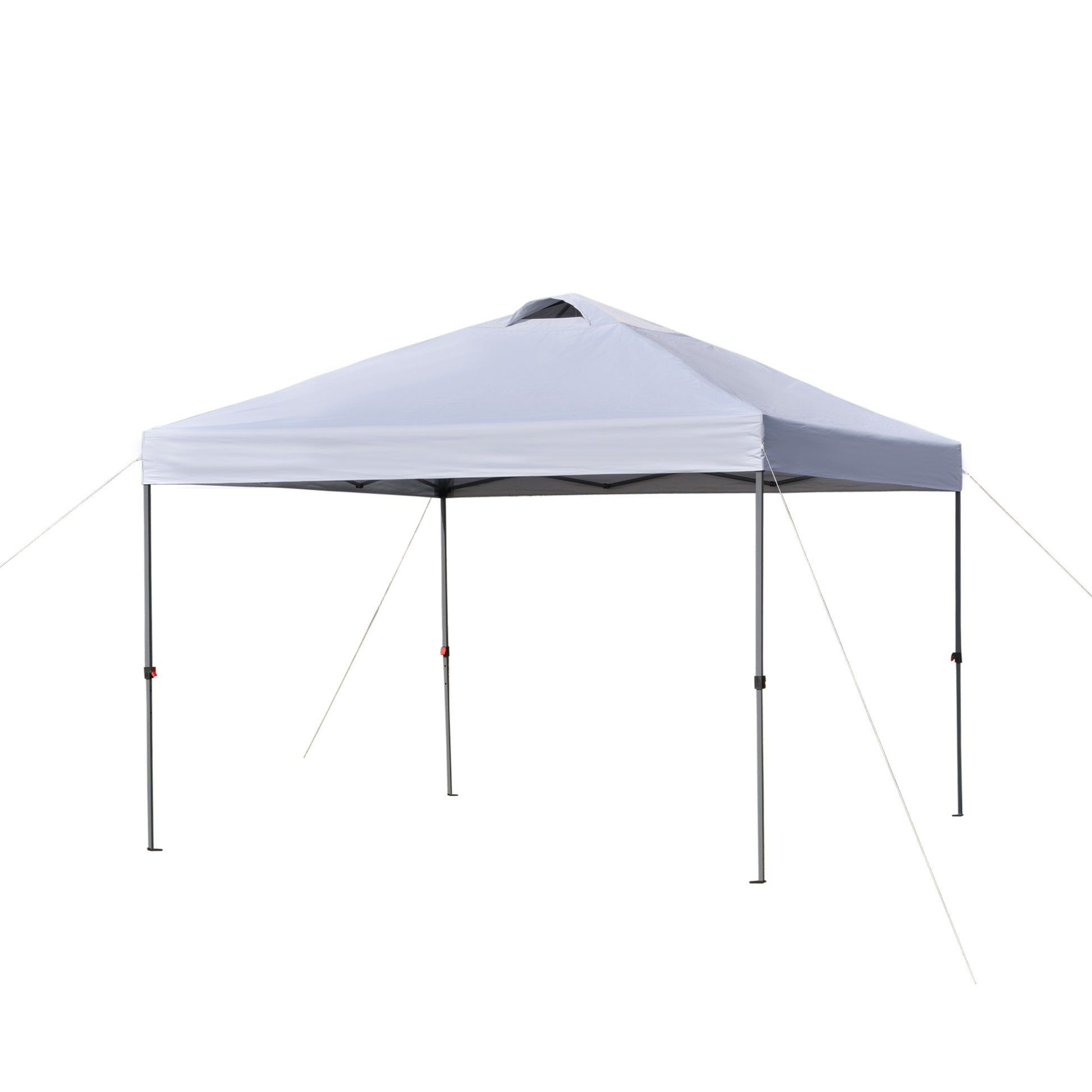 Outsunny 10' X 10' Pop Up Canopy Tent, Instant Sun Shelter With 3 Level Adjustable Height, Top Vents And Wheeled Carry Bag For Outdoor, Garden, Patio, White White Steel