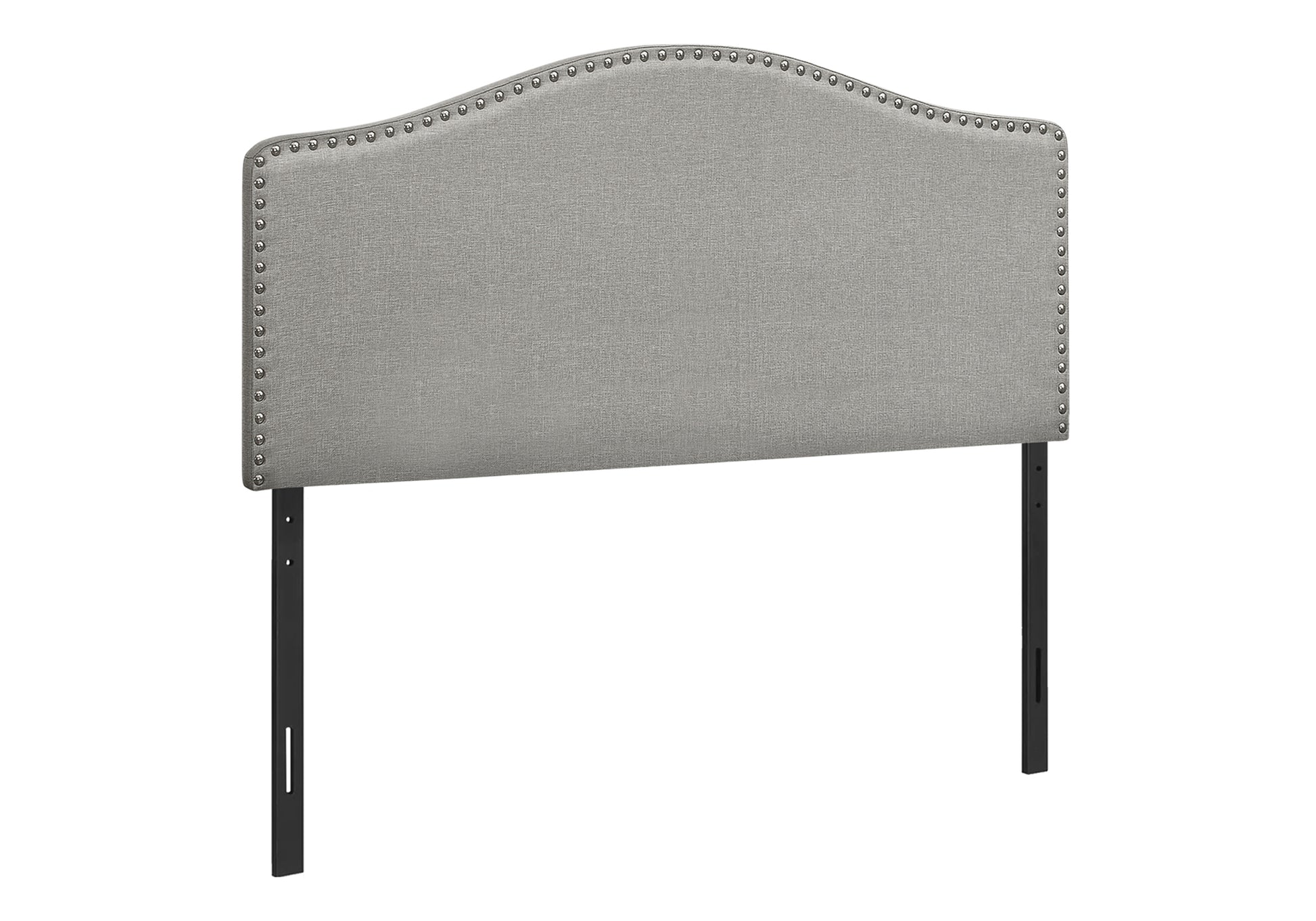 Bed, Headboard Only, Full Size, Bedroom, Upholstered, Grey Linen Look, Transitional Grey Foam Solid Wood Mdf