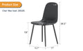 Modern Minimalist Black Dining Chair Set Four Chairs Per Box, Stable And Comfortable.Modern Mid Century Style Upholstered Side Chairs,Spoon Shaped Chairs With Black Metal Legs. Black Metal,Pu