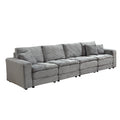 4 Seats Complimentary 2 Pillows ,Oversized Sectional Sofa,L Shaped Corner Couch With Detachable Seat & Back Cushion, Corduroy Upholstery Convertible Sleeper Sofa&Couch For Living Room Grey Fabric 4 Seat