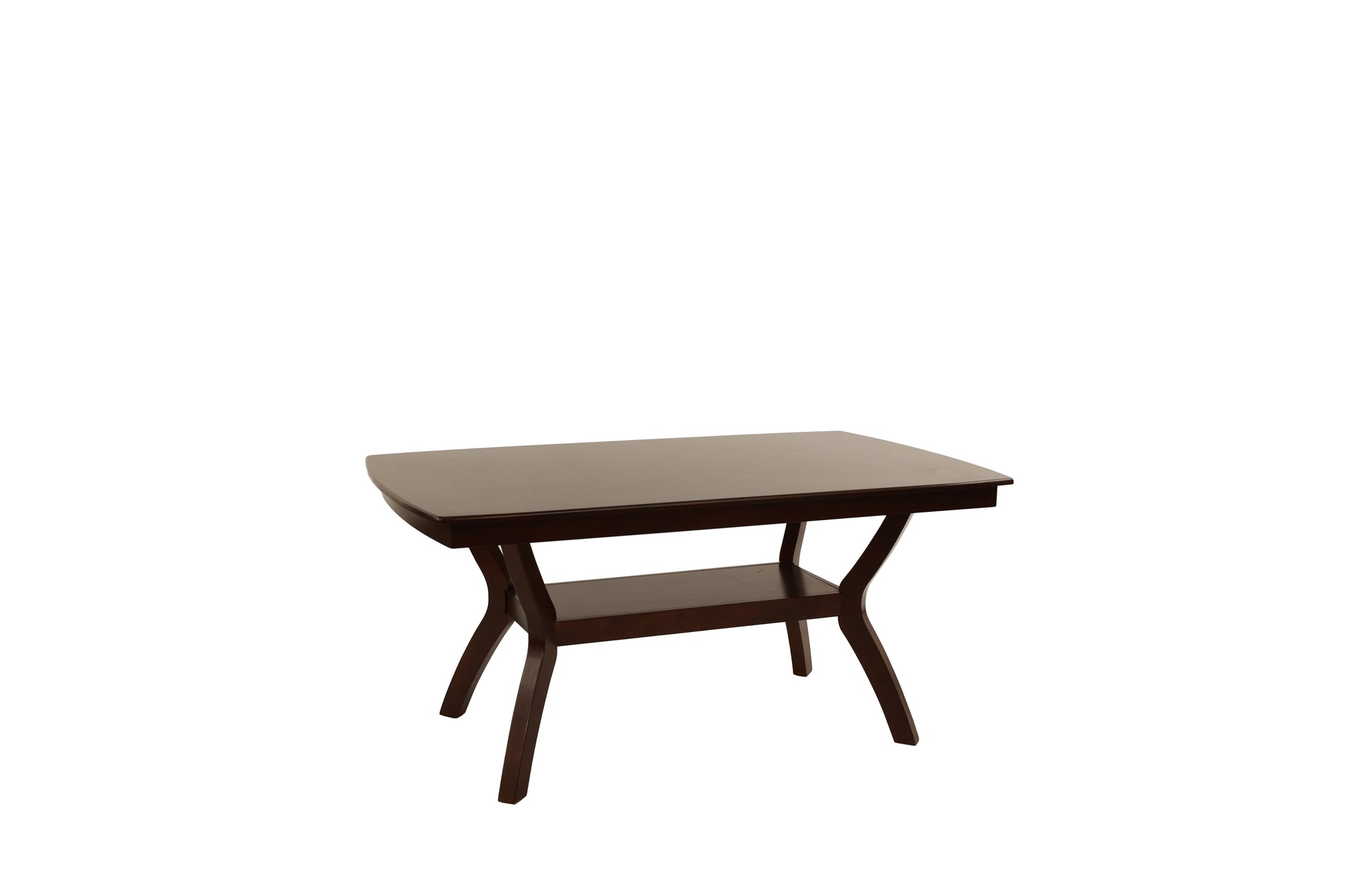 Formal Look 1Pc Dining Table W Shelve Solidwood Espresso Finish Dining Room Furniture Espresso Espresso Dining Room Classic,Contemporary,Modern,Transitional Rubberwood Rectangular Kitchen & Dining Tables Rectangular Solid Wood