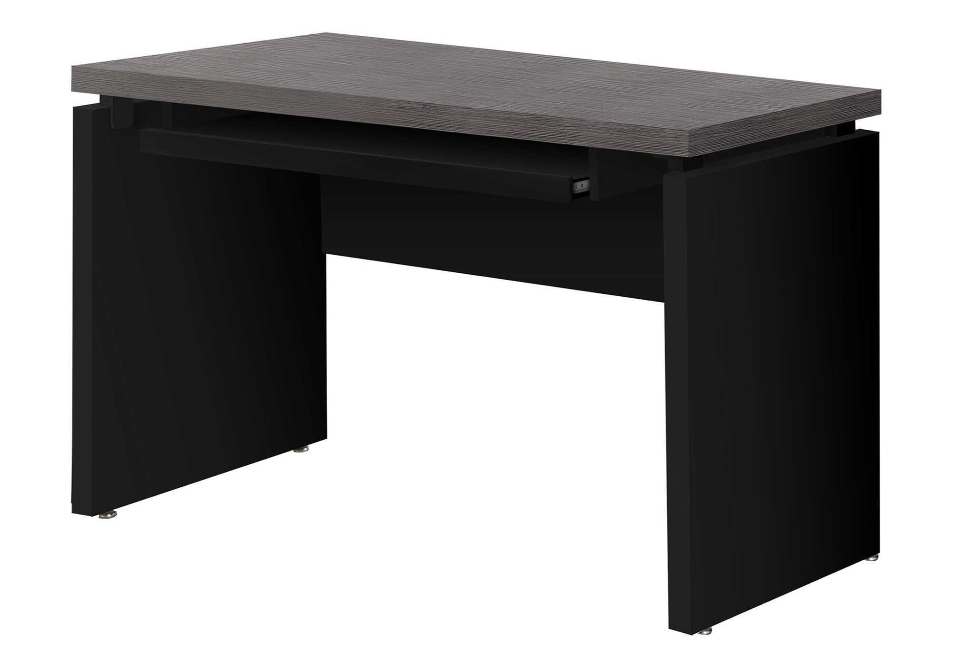 Computer Desk, Home Office, Laptop, 48"L, Work, Black And Grey Laminate, Contemporary, Modern Black Particle Board