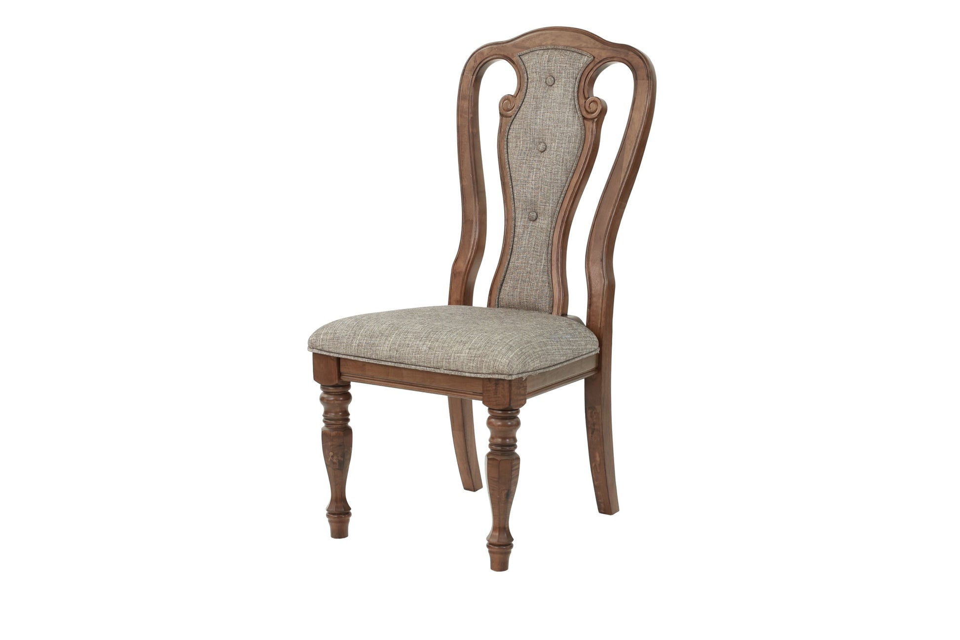 Set Of 2 Dining Chairs Upholstered Tufted Unique Design Chairs Back Cushion Seat Dining Room Brown Brown Dining Room Contemporary,Modern,Transitional Dining Chairs Solid Wood