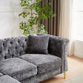 81.5 Inch Chenille Corner Sofal Shaped Sectional Couch, 5 Seater Corner Sofas With 3 Cushions For Living Room, Bedroom, Apartment, Office Grey Foam Chenille 5 Seat