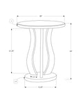 Accent Table, Side, End, Nightstand, Lamp, Living Room, Bedroom, Clear Mirror, Grey, Transitional Silver Mdf