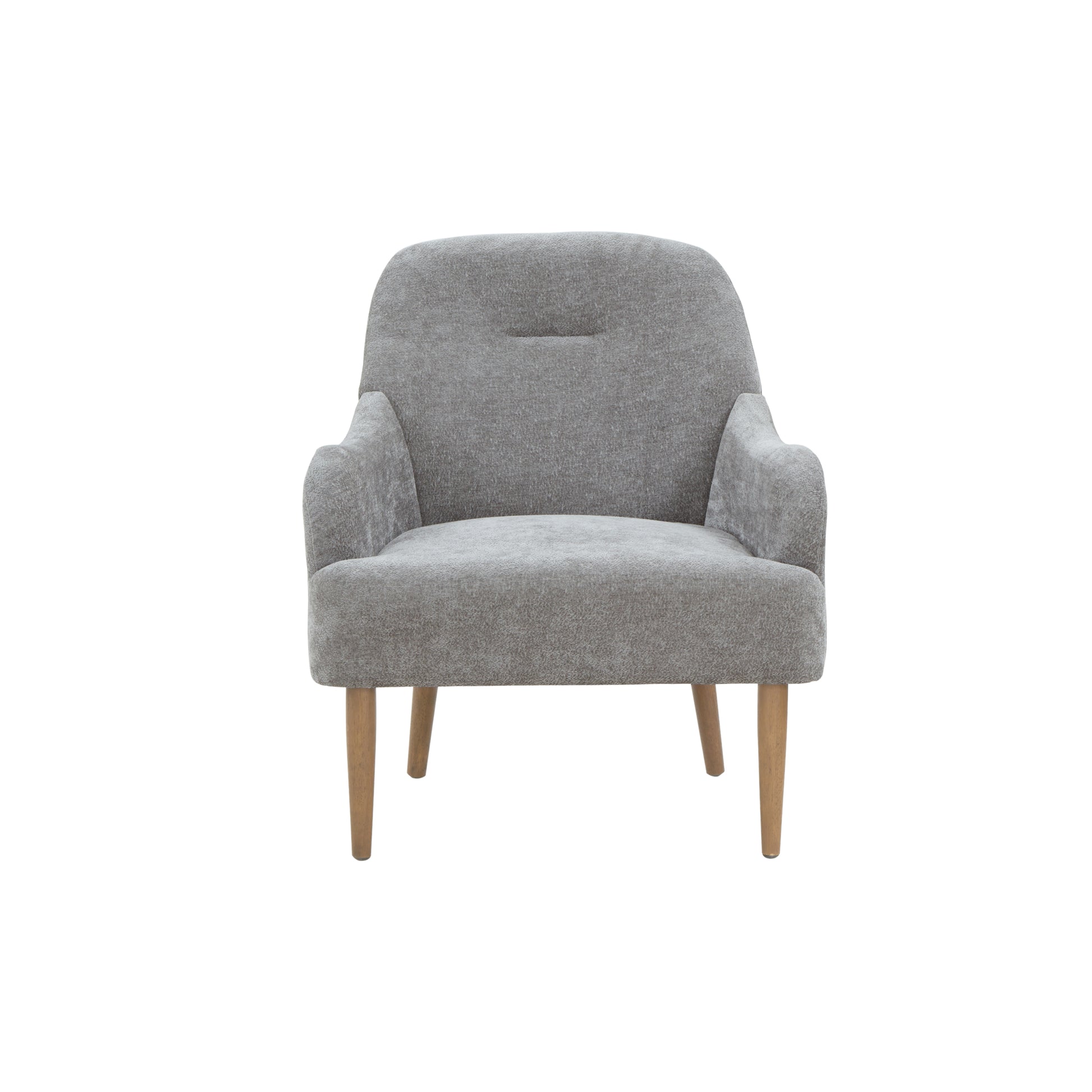 Chenille Armchair, Modern Style Accent Chair With Wood Legs, Comfy Design For Living Room, Bedroom, Office, Gray Gray Foam Wood Fabric
