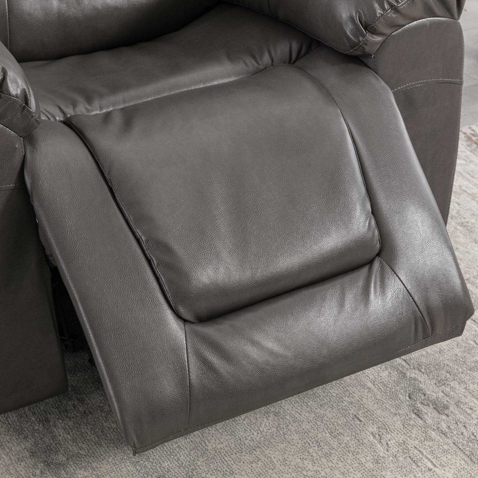 360 Swivel And Rocking Home Theater Recliner Manual Recliner Chair With Wide Armrest For Living Room,Bedroom, Grey Grey Foam Pu