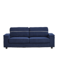 86.5 Inch Sofa Couch Deep Seat Sofa With Two Storage Spaces, T Pyce Charging Portsusb Charging Ports & 2 Cup ,Corduroy 3 Seater Couch, Modern Sofas For Living Room Blue Foam Corduroy 3 Seat