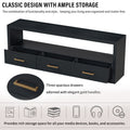 Mirod Stylish Tv Stand With Large Storage,Classic Design With Three Drawers And Spacious Surface,Minimalist Metal Handles,Versatile As Tv Console Or Side Cabinet Black 70 79 Inches Mdf