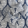 7 Piece Cotton Printed Comforter Set Indigo King King Indigo Polyester