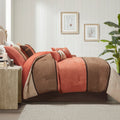 7 Piece Faux Suede Comforter Set Coral Cal King California King Coral Polyester