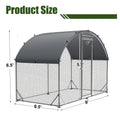 Large Metal Chicken Coop Upgrade Three Support Steel Wire Impregnated Plastic Net Cage, Oxford Cloth Silver Plated Waterproof Uv Protection, Duck Rabbit Sheep Bird Outdoor House 9.2'W X 6.2'L X 6.5'H Silver Metal