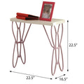 White And Light Purple Nightstand White Bedroom Rectangle Shabby Chic White Wood Metal